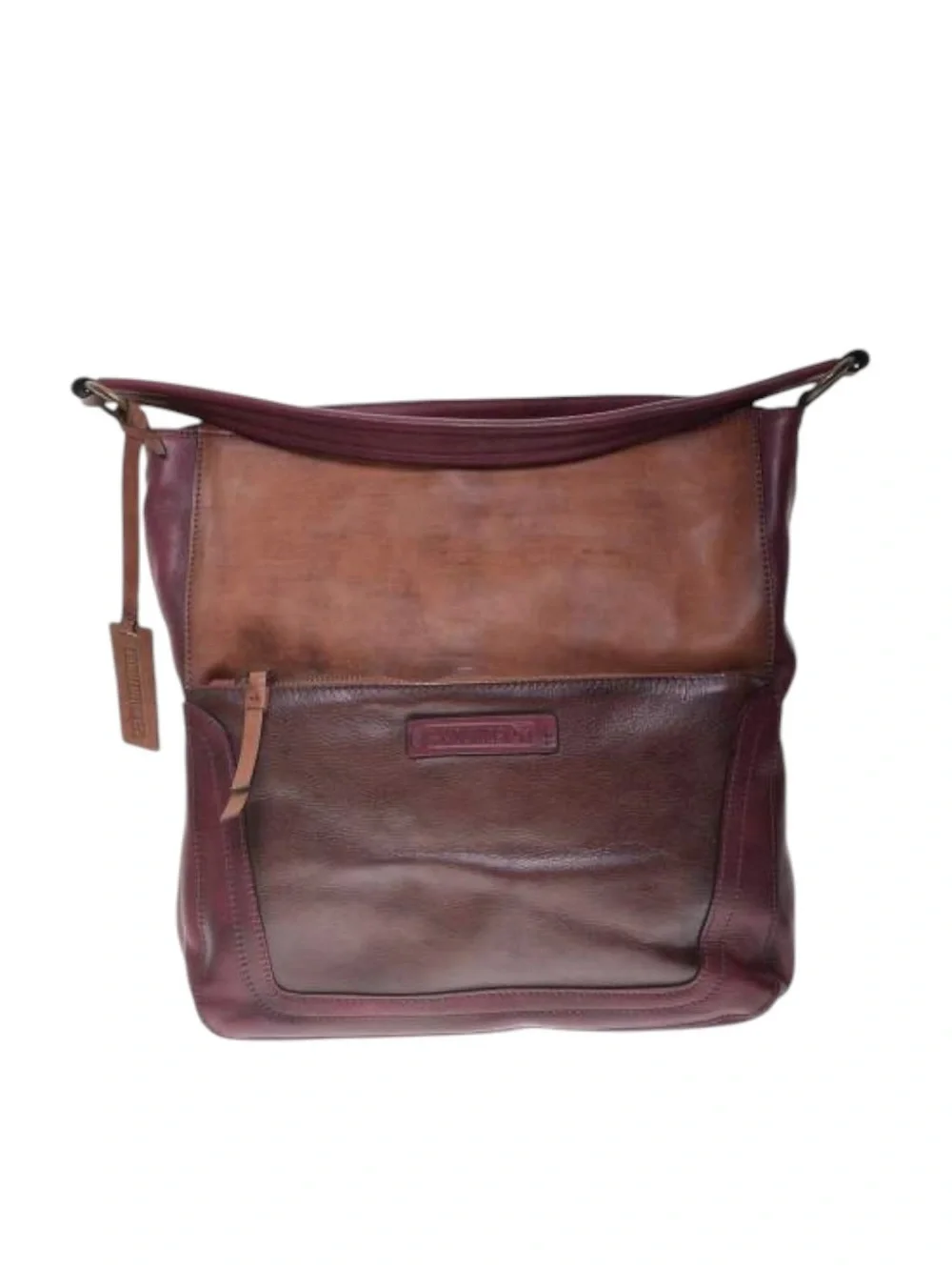 Pikolinos leather hobo handbag in a multi-tonal garnet and cuero brown color Bag